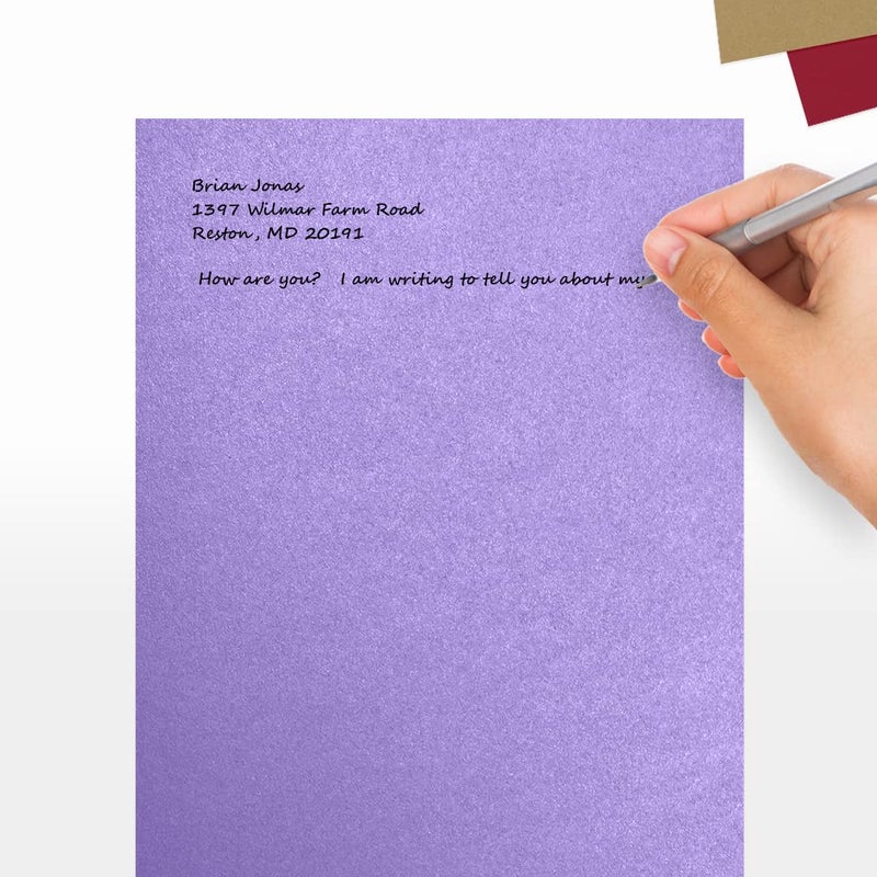 LUXPaper 8.5" x 11" Cardstock | Letter Size | Amethyst Metallic | 105lb. Cover (192lb. Text) | 50 Qty - Image 5